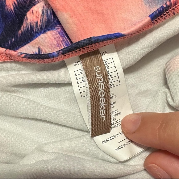 Sunseeker two piece swimsuit US 8 EUR 36 purple pink ombré Palm Trees - Picture 4 of 8